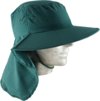 ON SITE SAFETY BROAD BRIM HAT WITH NECK FLAP - GREEN 